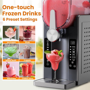 Slushie Machine No Ice Needed: Soft Serve Ice Cream Machine,Slushy Machine for Home with 6 Preset Programs, Quiet Operation, LED Display, Auto-Clean,Perfect for Milkshakes, Margarita Smoothie, Frappés
