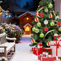 24PCS Christmas Ornaments 2.4"– Dazzling Shatterproof Xmas Tree Balls, Abundant Red/Green/White Pre-Tied Christmas Balls Hanging Ornaments for Holiday Parties, Large Trees Home Decor & Offices