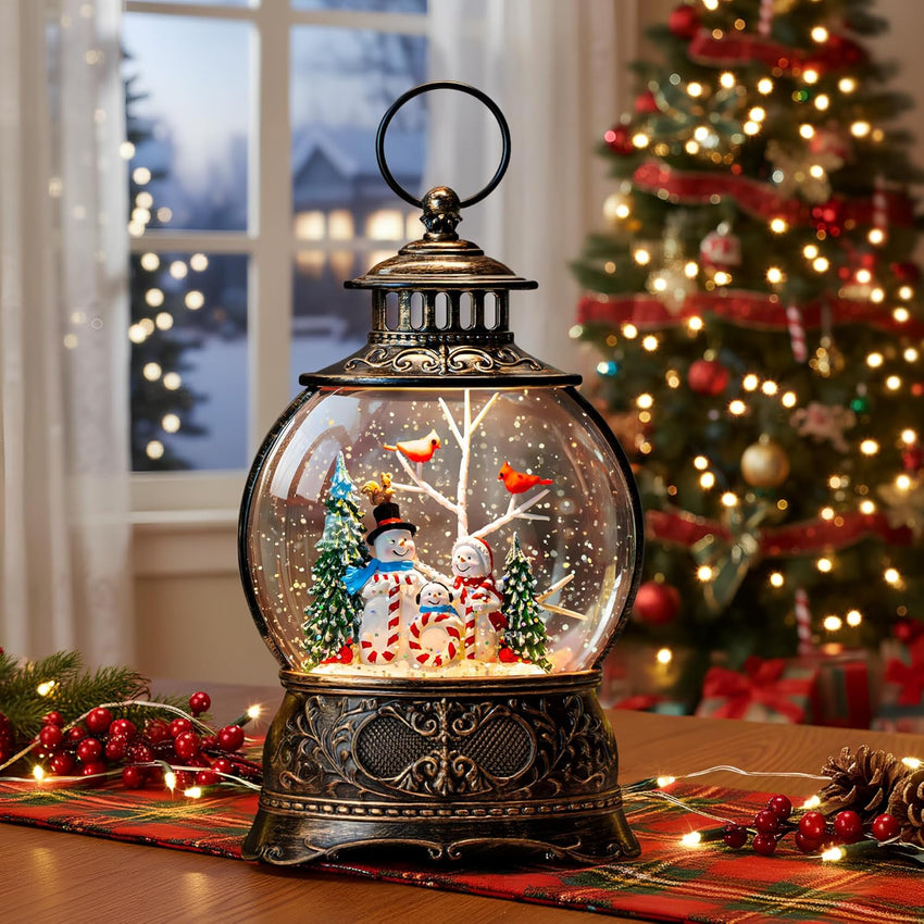 Christmas Snow Globes, Adoration of The Magi Nativity Manger Scene, Silent Night Music Water Lantern, Holiday Decorations Gifts for Family, Children or Friends