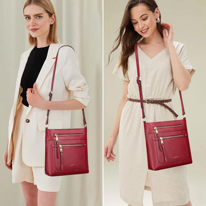 Over Earth Crossbody Bags for Women Leather Purses for Ladies with Multiple Pockets