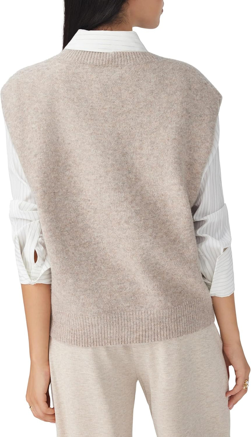 CIDER Women's Knit Sweater Vest Loose Fit Sleeveless Round Neck Oversized Pullover Sweater