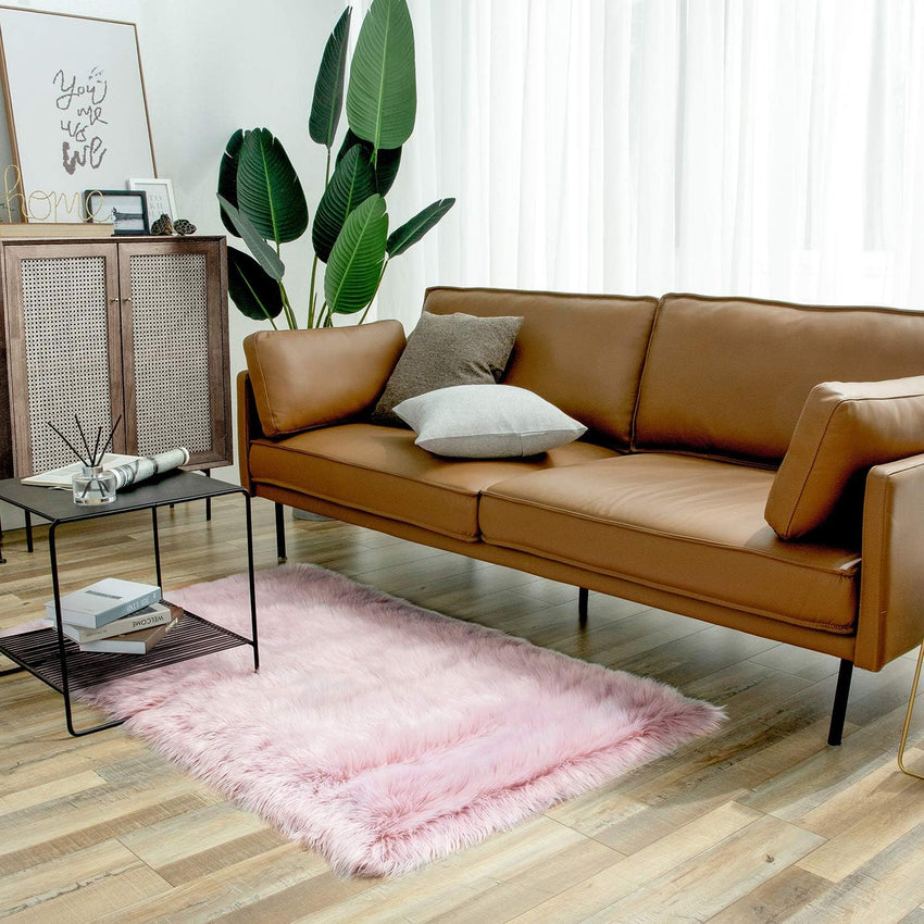 Ashler Faux Fur Rug, Dark Blue Area Rugs, Fluffy Sheepskin Fur Rug, Fuzzy Ultra Soft 2 x 6 Ft Rugs, Machine Washable Shag Rug, Nursery Throw Rugs for Bed, Living, Kids Room