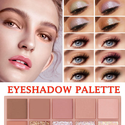 LZYLLS 12 Shades Nude Matte Eyeshadow Palette,Shimmer Naked Eyeshadow Palette,Eye Shadow Palette Natural Flash Waterproof Durable Smoked Professional Makeup Palette With Brush(Matte)