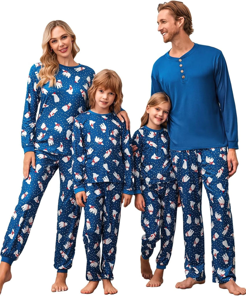 Ekouaer Family Christmas Pajamas Matching Sets Womens Mens Pjs Long Sleeve Sleepwear Holiday Lounge Sets