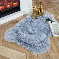 Ashler Faux Fur Rug, Fluffy White Small Sheepskin Rug, Ultra Soft 2x3 Ft Mat, Machine Washable Shag Mats, Nursery Throw for Bed, Living, Kids Room