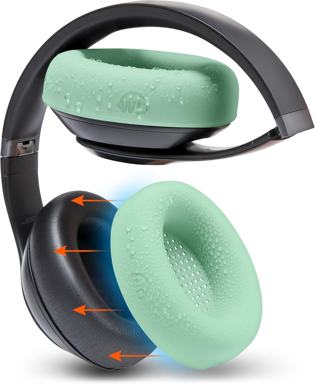 WC SweatZ Studio Pro - Patented Protective Silicone Earpad Covers for Beats Studio Pro Made by Wicked Cushions | Sweatproof & Easily Washable | Black