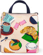 Kate Spade New York, Portable Soft Cooler Lunch Bag with Silver Insulated Interior Lining and Storage Pocket, Joy Dot