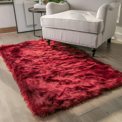 Ashler faux fur rug, Fluffy Shaggy Area Rug Ultra Soft 2 x 3 Feet Sheepskin Fur Rug, Navy Blue Fuzzy Rug Machine Washable Shag Rug, Nursery Decor Throw Rugs for Bedroom, kids room, Living Room