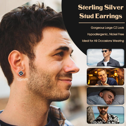 ZELORES 4 Pairs Sterling Silver 5A CZ Stud Earrings for Women 14K Gold Plated Brilliant Celtic Heart Big Stud Earrings Set Cubic Zirconia Earrings Studs for Sensitive Ear