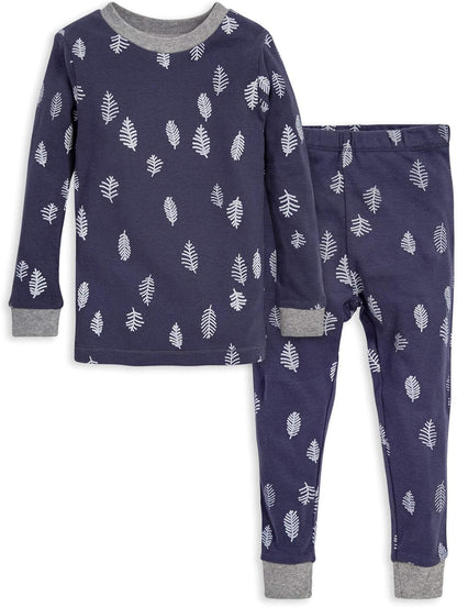 Burt's Bees Baby Girls' Pajamas, 2-Piece Long Sleeve Tee and Pants Organic Cotton PJ Set