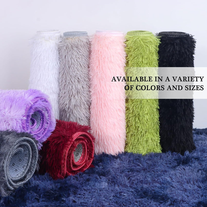 duduta Navy Blue Fluffy Plush Runner Rugs 2x6 ft Tie Dye Rectangle Shag Rug for Bedroom Dorm Living Room Kids Room, Machine Washable Anti-Slip