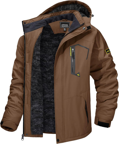 7DAY'S Men's Winter Skiing Jackets Water Resistant Fleece Coats Insulated Thermal Snowboard Jacket Parka Raincoat with Hood