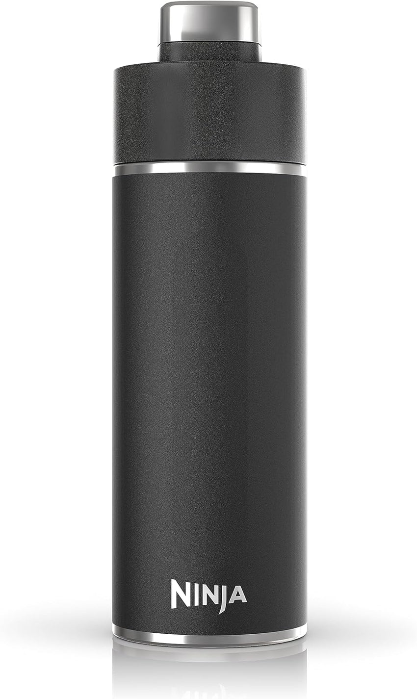 Ninja Thirsti 18oz Travel Water Bottle, For Carbonated Sparkling Drinks, Colder and Fizzier Longer, Leak Proof, 24 Hrs Cold, Dishwasher Safe, Stainless Steel Insulated Tumbler, Cloud White, DW1801WH