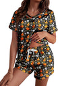Ekouaer Silk Pajama for Women Short Sleeve Satin Pj Set Two Piece Soft Sleepwear Loungewear S-XXL