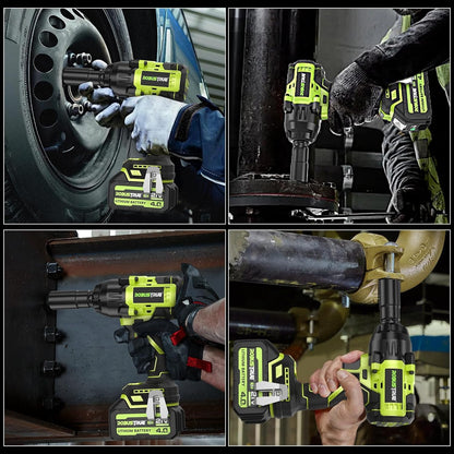 Cordless Impact Wrench 738ft-lbs (1000N.m), High Torque Brushless 1/2 Impact Gun, 2 x4.0Ah Battery 21V Max, Fast Charger, 4 Sockets, Impact Wrench for Home Car Tires Truck Mover
