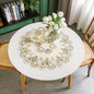 Lace Small Square Tablecloth Embroidered Farmhouse Table Cloth with Macrame Border Side Table Cover for Dresser Beside Table Nightstand Stone 24x24 inch