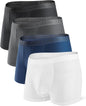 DAVID ARCHY Men's Underwear Ultra Soft Modal Dual Pouch Trunks Ball Pouch Bulge Enhancing Boxer Briefs for Men 3 or 4 Pack