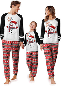 Ekouaer Family Christmas Pajamas Matching Sets Long Sleeve Couple Pjs Holiday Sleepwear Soft Loungewear with Pockets