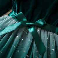 HNXDYY Little Girls Long Sleeve Star Print Knee Length Casual Princess Dress