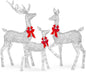 Best Choice Products 3-Piece Large Lighted Christmas Deer Family Set 5Ft Outdoor Yard Decoration with 360 LED Lights, Stakes, Zip Ties - White