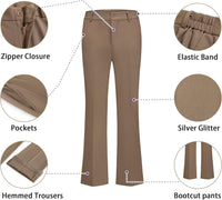 Women's Business Suit 2 Piece Set Shawl Sollar Blazer Bootcut Pants Suits for Women