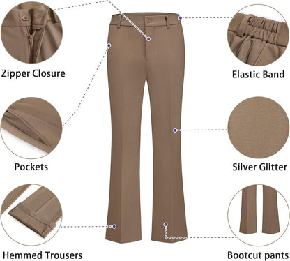 Women's Business Suit 2 Piece Set Shawl Sollar Blazer Bootcut Pants Suits for Women