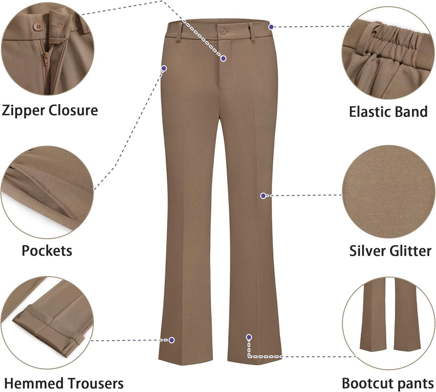 Women's Business Suit 2 Piece Set Shawl Sollar Blazer Bootcut Pants Suits for Women