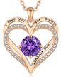 Personalized Double Heart Birthstone Necklace for Women – Sterling Silver Gift