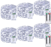 4 Pack 60 LED Fairy Lights Battery Operated with Timer, 20FT Waterproof Twinkle Lights Indoor Outdoor, Cuttable String Lights for Bedroom, Wedding, DIY, Centerpiece, Christmas Decorations (Warm White)