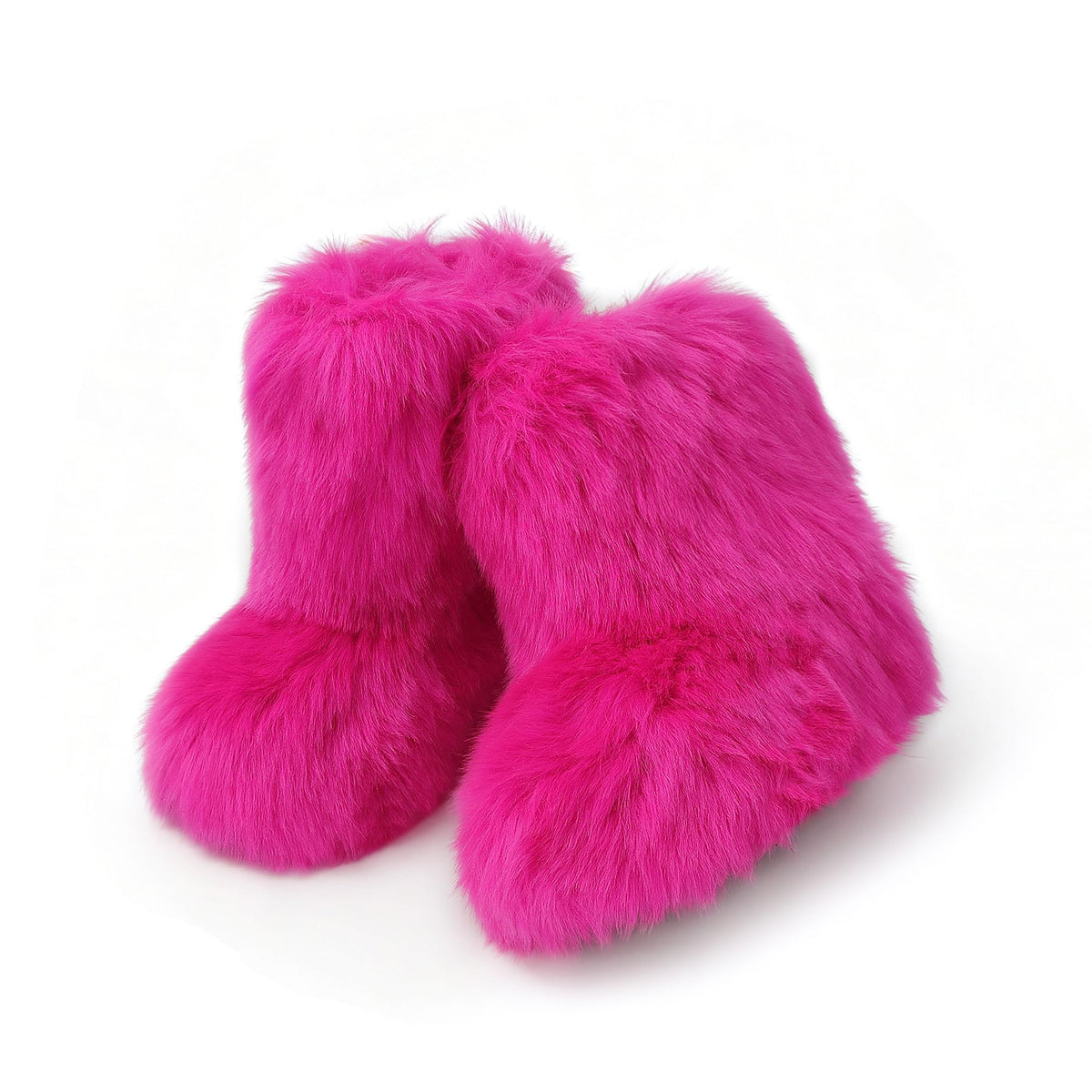 Wnshonzy Fur Boots for Women Snow Furry Fluffy Platform Flat Ankle Mini Boot Winter Round Toe Y2k Comfortable Mid-Calf Short Outdoor 2025