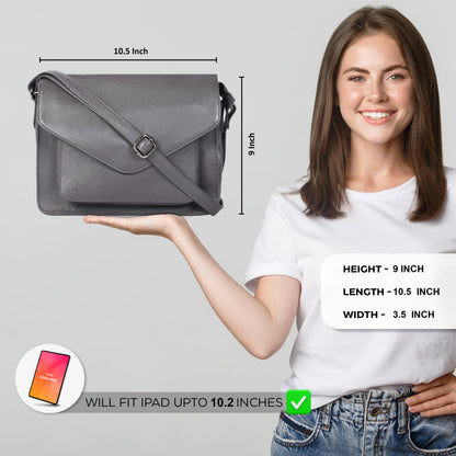 Leather Flapover Crossbody Handbag Purse for Women with Adjustable Strap & Overflap Snap Closure Tote/Bag