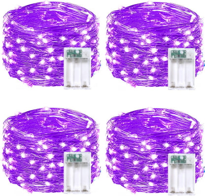 4 Pack 60 LED Fairy Lights Battery Operated with Timer, 20FT Waterproof Twinkle Lights Indoor Outdoor, Cuttable String Lights for Bedroom, Wedding, DIY, Centerpiece, Christmas Decorations (Warm White)