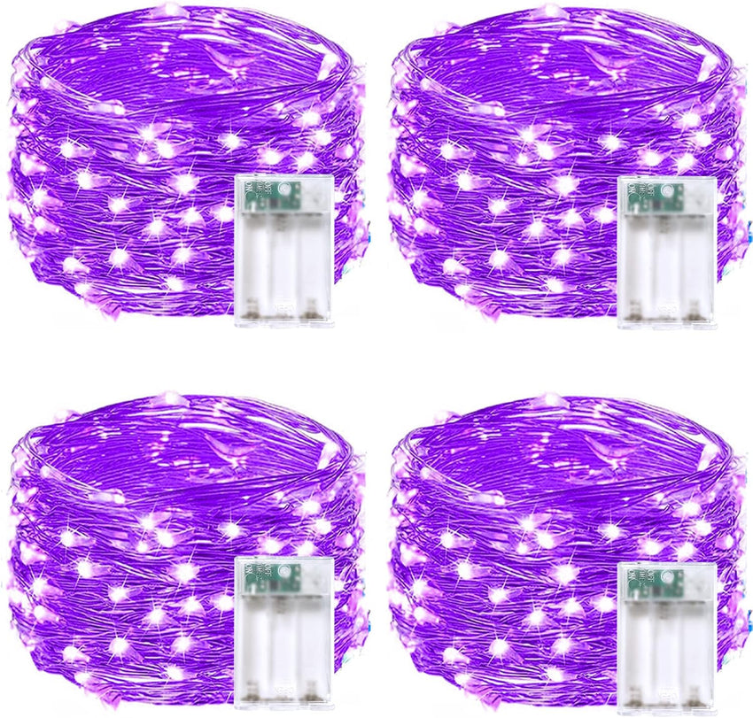 4 Pack 60 LED Fairy Lights Battery Operated with Timer, 20FT Waterproof Twinkle Lights Indoor Outdoor, Cuttable String Lights for Bedroom, Wedding, DIY, Centerpiece, Christmas Decorations (Warm White)