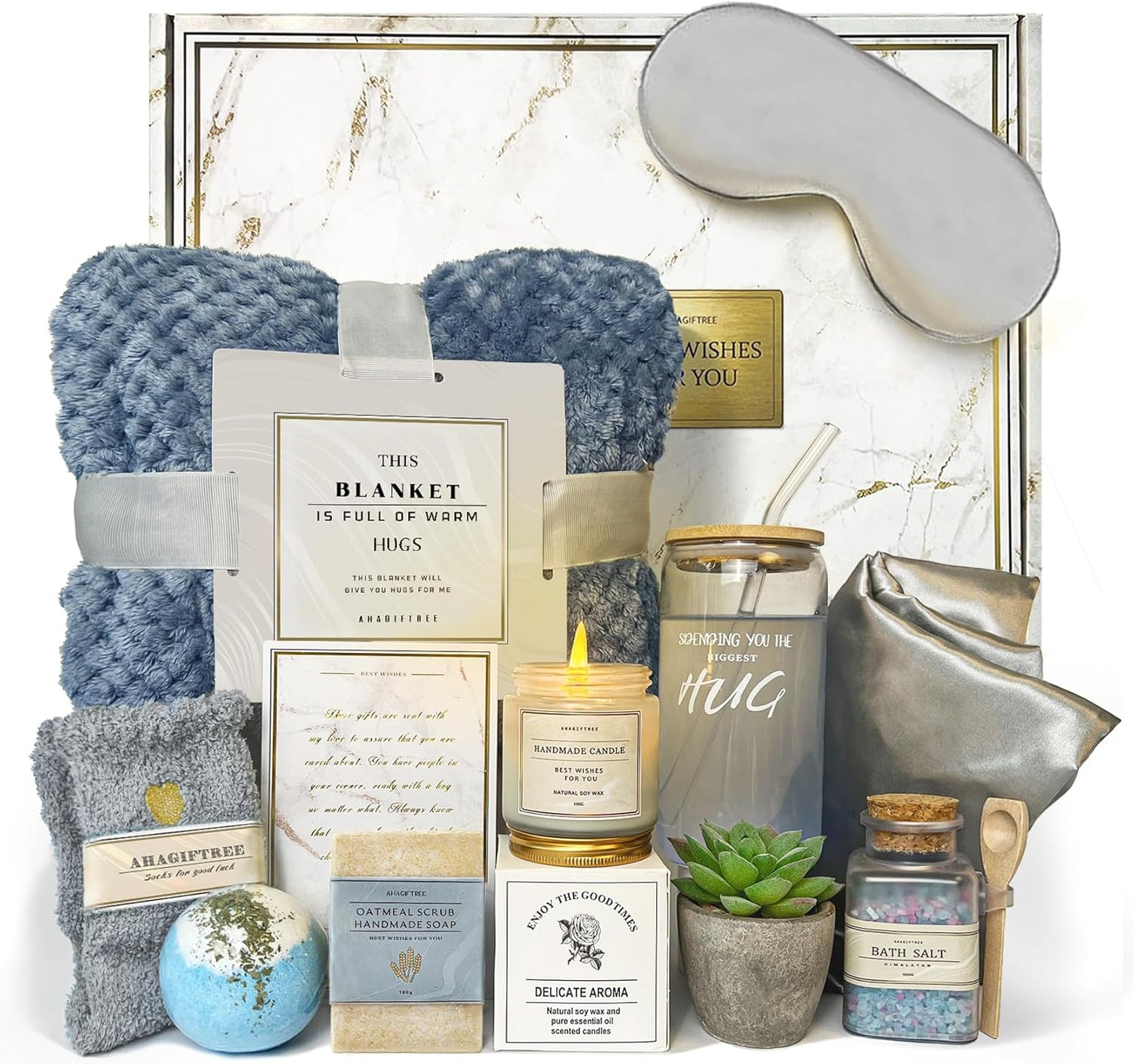 Care Package for Women,12PC Get Well Gifts for Women After Surgery,Birthday,Get Well Soon,Grief,Sympathy Gifts,Condolences (white)