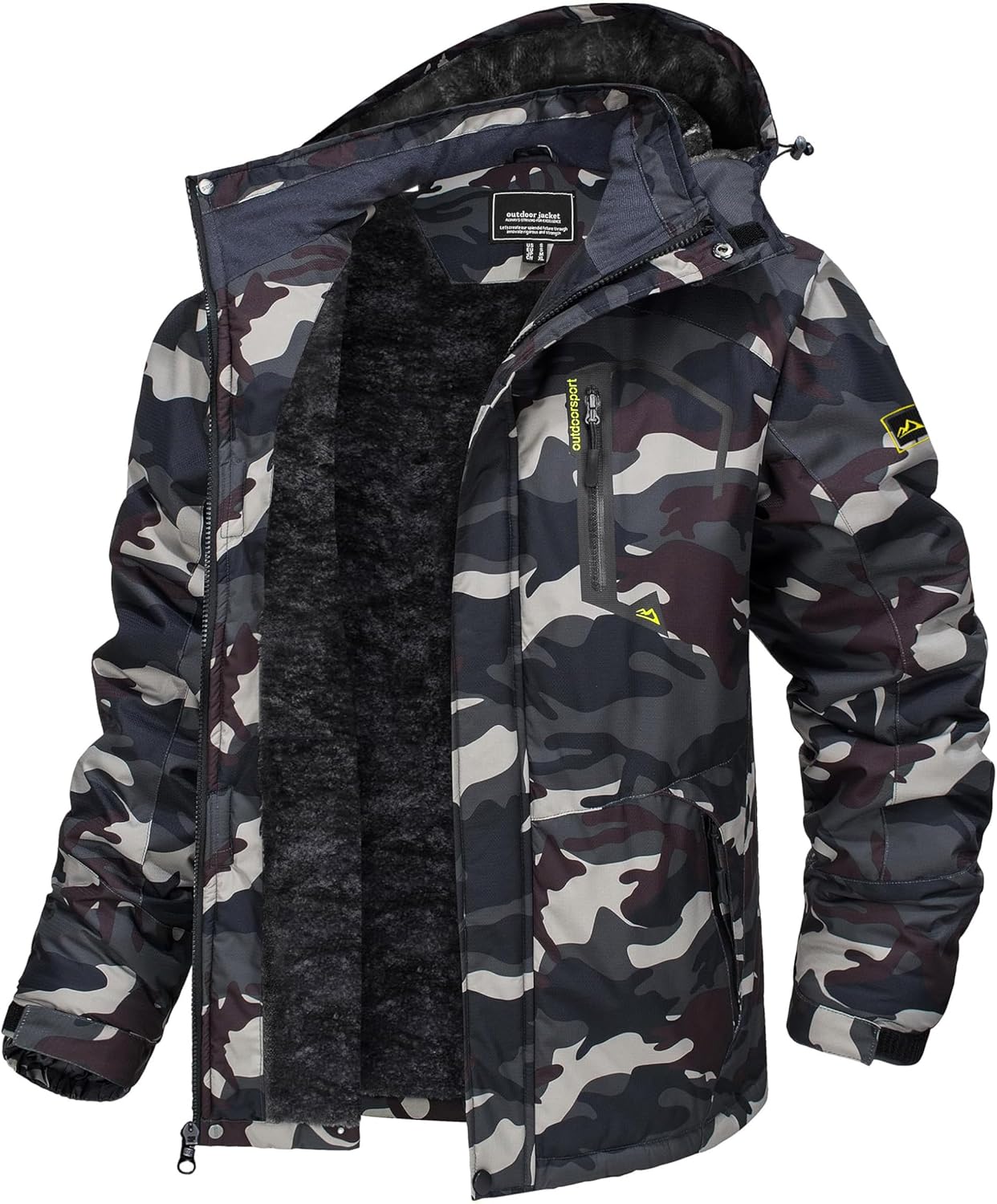 7DAY'S Men's Winter Skiing Jackets Water Resistant Fleece Coats Insulated Thermal Snowboard Jacket Parka Raincoat with Hood