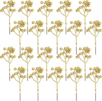 Fangoo 20 Pack 7 Inch Artificial Red Berry Picks for Christmas Tree Burgundy Red Berries Stems Holly Berry Branches Ornaments Wreath Crafts Wedding Holiday Season Winter Home Decor