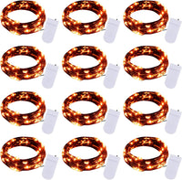 Brightown 12 Pack LED Fairy Lights Battery Operated String Lights - 7ft 20LED Waterproof Silver Wire Firefly Starry Moon Lights for DIY Crafts Wedding Table Centerpieces Party Bedroom Christmas