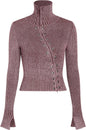 CIDER Zipper Cardigan Sweaters for Women Trendy Stand Collar Rivet Cardigans Split Long Sleeve Fall Winter
