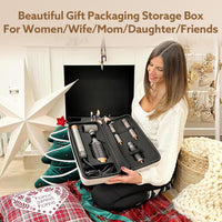 Hair Dryer Brush, webeauty 5 in 1 Professional Hot Air Styling, High-Speed Negative Ionic Hair Dryer Fast Drying, Multi Hair Styler with Air Curling Iron, Volumizing, with Carrying Case (Grey Gold)