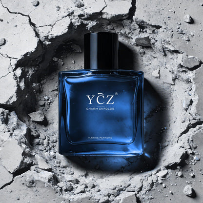 Ycz Midnight Marine Eau de Parfum for Men, 1.7 Fl Oz (50 mL), Long-Lasting Cologne, Fresh Marine & Woody Fragrance with Grapefruit, Ginger and Cedar Notes for Daily Wear, Date Night and Gifts