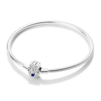 Silver Plated Stars Heart Shape Butterflies Clover Clasp Bracelet for Women Fit Original Charms Beads DIY Making Gift