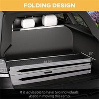 8FT Foldable Threshold Ramp with Non - Slip Surface, Wheelchair Ramp,Aluminum Handicap Ramp - 7DAY'S