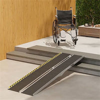 8FT Foldable Threshold Ramp with Non - Slip Surface, Wheelchair Ramp,Aluminum Handicap Ramp - 7DAY'S