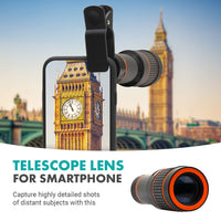 8x Long Focus Mobile Phone Lens 8x Mobile Phone Telescope Hd Camera Lens External Zoom Special Effect Lens - 7DAY'S