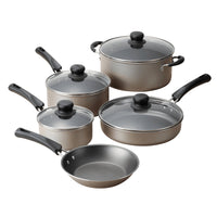 9 Piece Non - Stick Cookware Set, Champagne - 7DAY'S