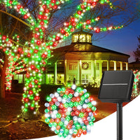 Minetom Solar String Lights Outdoor Waterproof- 40 FT 100 LED Solar Powered String Lights with 8 Lighting Modes, IP65 Waterproof Solar Christmas Lights for Outdoor Outside Tree Party Decor, Warm White