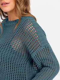 ANRABESS Womens 2 Piece Outfits Crochet Sheer Knit Sweater Top Wide Leg Pants Lounge Sets Sweatsuit 2025 Fall Travel Clothes