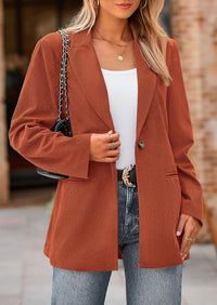 PRETTYGARDEN Women's Winter Corduroy Blazers Jackets Dressy Casual Ribbed Long Sleeve Lapel Fashion Work Business Outerwear