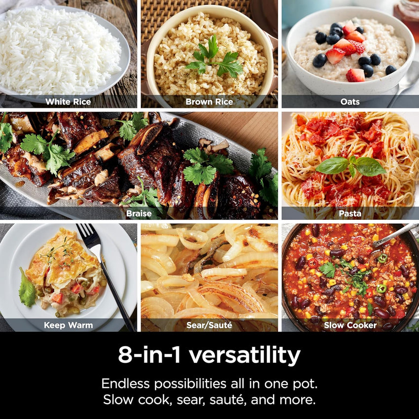 Ninja MC1101 Foodi Everyday Possible Cooker Pro, 8-in-1 Versatility, One-Pot Faster Cooking Replaces 10 Tools, Family-Sized Capacity with Adjustable Temp Control, 6.5 quarts, Midnight Blue