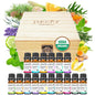 PURA D'OR Organic Perfect10 Essential Oils Set - 10x 10mL Wood Box Aromatherapy Gift Set - 100% Pure Therapeutic Grade for Relaxation and Wellness (Lavender, Peppermint, Eucalyptus, Tea Tree & More)